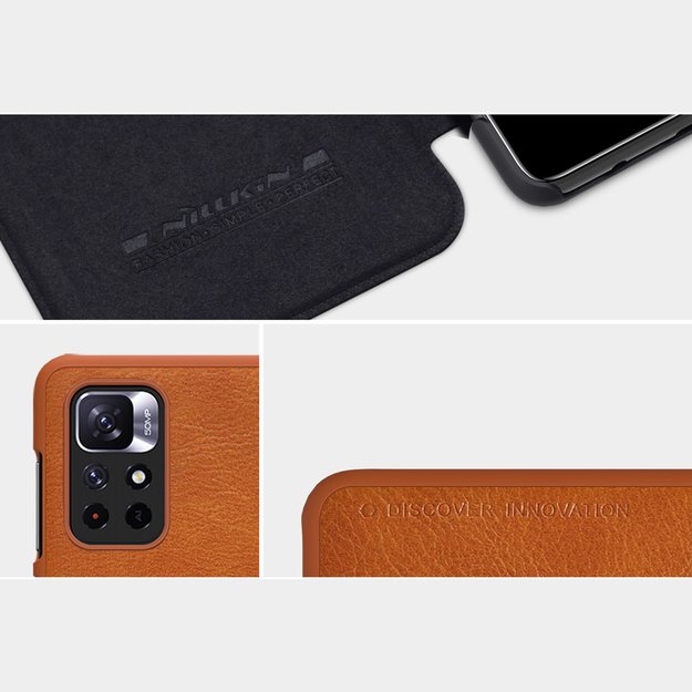 Nillkin Qin Case Flip Case for Xiaomi Redmi Note 11T 5G / 11S 5G / 11 5G (China) / Poco M4 Pro 5G - Black 18
