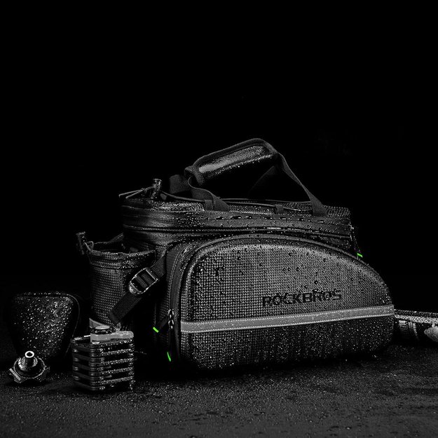 Rockbros A6-6 bicycle bag for trunk, 35 l, with fold-out pockets - black 7