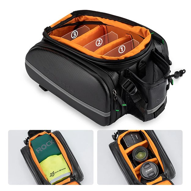 Rockbros A6-6 bicycle bag for trunk, 35 l, with fold-out pockets - black 5