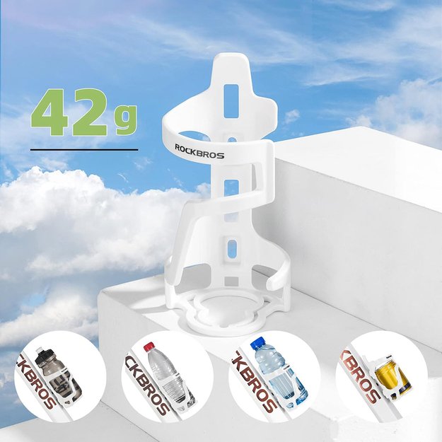 Rockbros 31210012002 bicycle water bottle holder - white 5