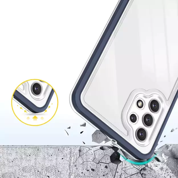 Clear 3in1 Case for Samsung Galaxy A72 4G Frame Gel Cover Blue 5