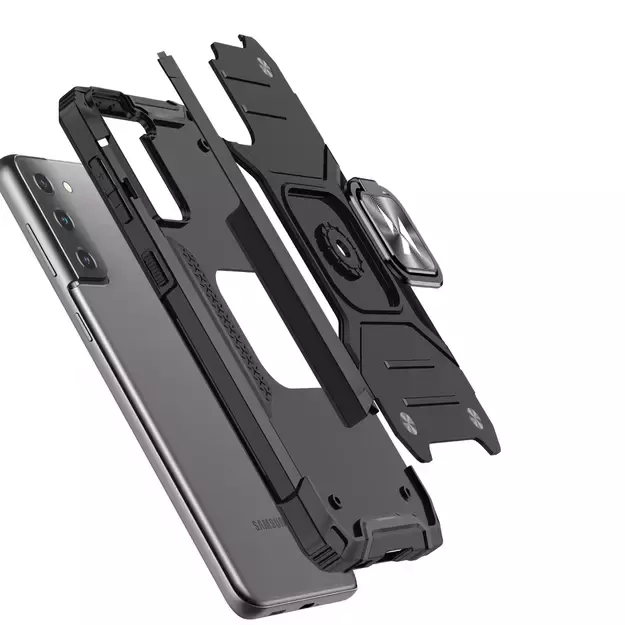 Wozinsky Ring Armor Tough Hybrid Case Cover + Magnetic Mount for Samsung Galaxy S22 + (S22 Plus) Black 2