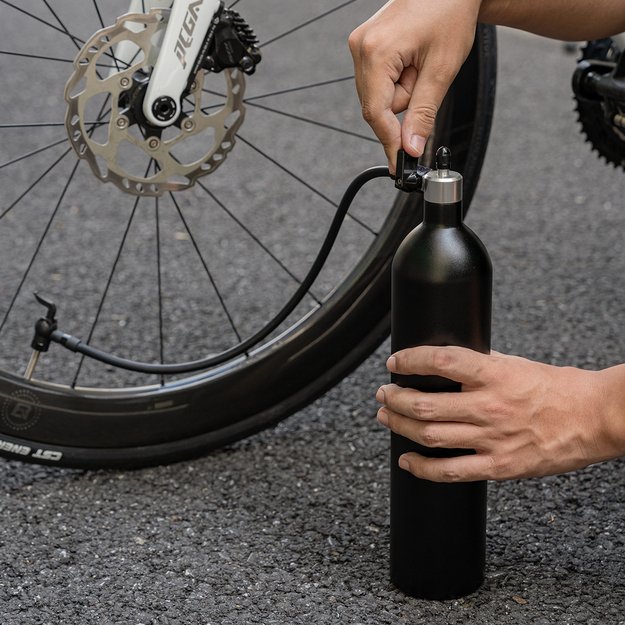 Rockbros Tubeless Tire Inflator 200 PSI 1.2l - Black 9