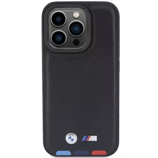 BMW BMHCP15L22PTDK iPhone 15 Pro 6.1&quot  black/black Leather Stamp Tricolor 2