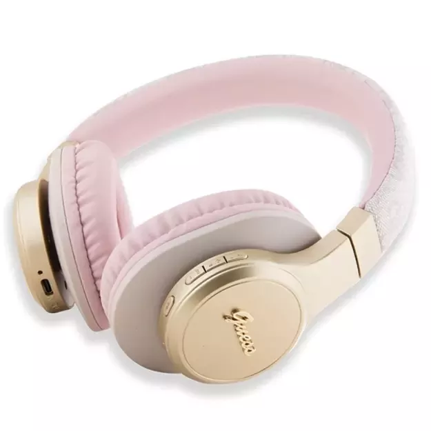 Guess Bluetooth on-ear headphones GUBH604GEMP pink/pink 4G Script 5