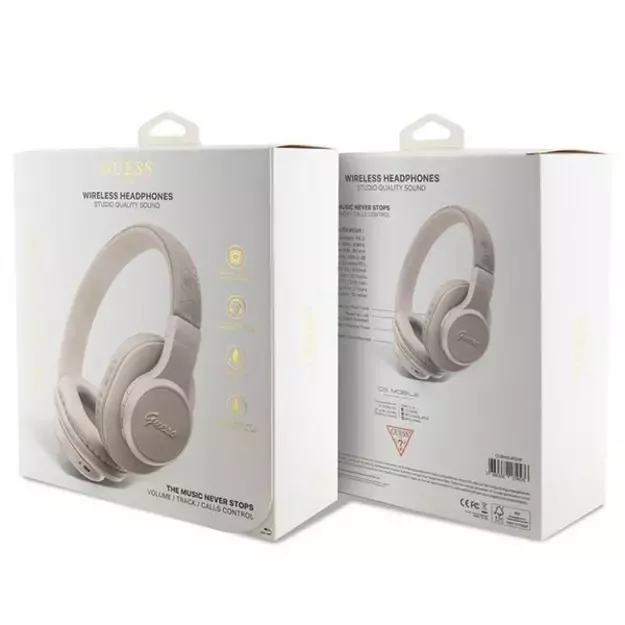 Guess Bluetooth on-ear headphones GUBH604GEMP pink/pink 4G Script 7