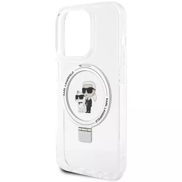 Karl Lagerfeld KLHMP14LHMRSKCH iPhone 14 Pro 6.1&quot  white/white hardcase Ring Stand Karl&amp Choupette MagSafe 12