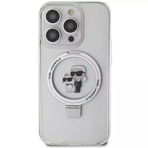Karl Lagerfeld KLHMP14LHMRSKCH iPhone 14 Pro 6.1&quot  white/white hardcase Ring Stand Karl&amp Choupette MagSafe 9