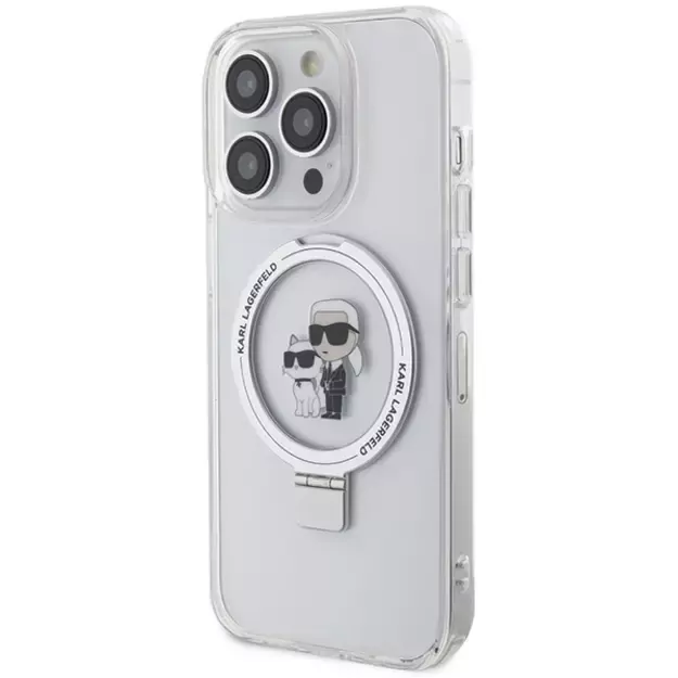 Karl Lagerfeld KLHMP14LHMRSKCH iPhone 14 Pro 6.1&quot  white/white hardcase Ring Stand Karl&amp Choupette MagSafe 8