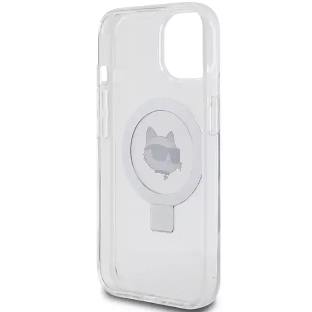 Karl Lagerfeld KLHMP15SHMRSCHH iPhone 15 6.1&quot  white/white hardcase Ring Stand Choupette Head MagSafe 14