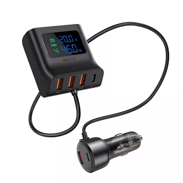 Acefast B11 138W USB-A USB-C Car Charger with 6 Ports - Black 13