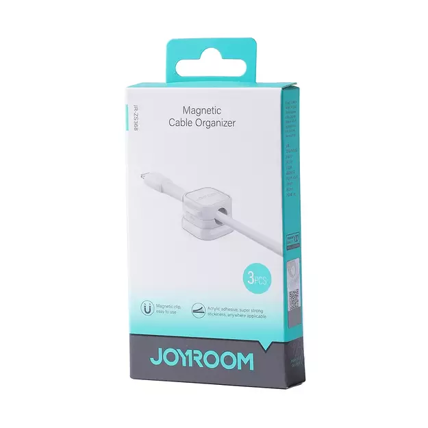 Joyroom JR-ZS368 magnetic cable organizer - white (3 pcs.) 5