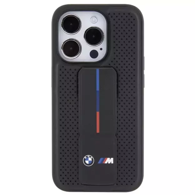 BMW Grip Stand Smooth & Perforated case for iPhone 15 Pro - black 3