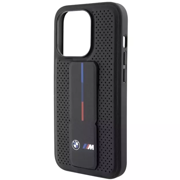 BMW Grip Stand Smooth & Perforated case for iPhone 15 Pro - black 6