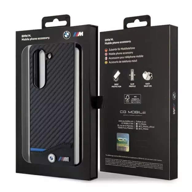 BMW Leather Carbon case for Samsung Galaxy Z Fold 5 - black 6