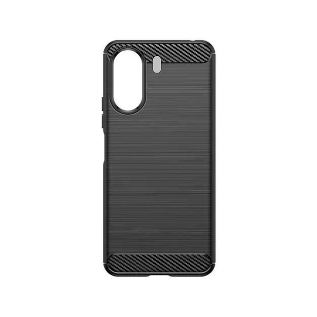 Carbon Case for Xiaomi Redmi 13c Flexible Silicone Carbon Cover - Black 3