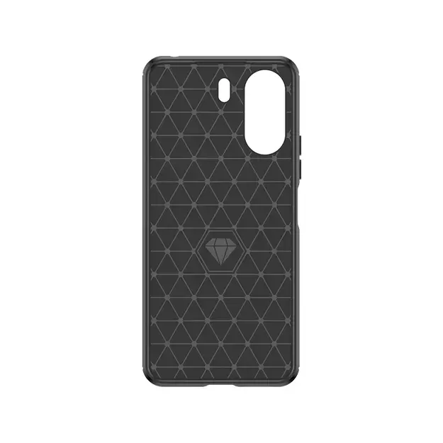 Carbon Case for Xiaomi Redmi 13c Flexible Silicone Carbon Cover - Black 2
