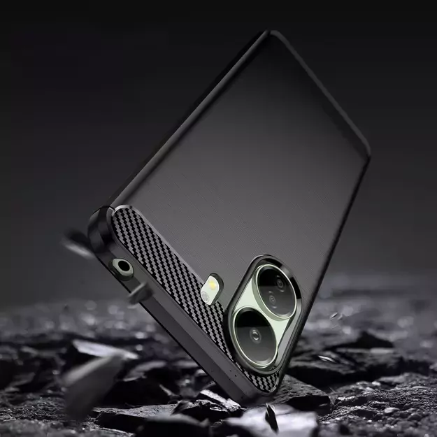 Carbon Case for Xiaomi Redmi 13c Flexible Silicone Carbon Cover - Black 8