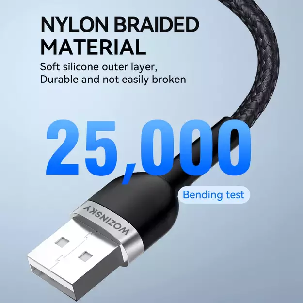 Wozinsky WNBAL1 USB-A / Lightning 2.4A cable 1 m - black 7