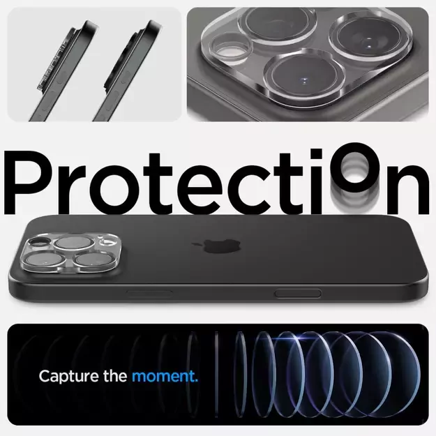 Spigen Optik.tR Camera Protector for iPhone 14 Pro / Pro Max / 15 Pro / Pro Max / 16 Pro / Pro Max - Transparent 2 pcs. 11