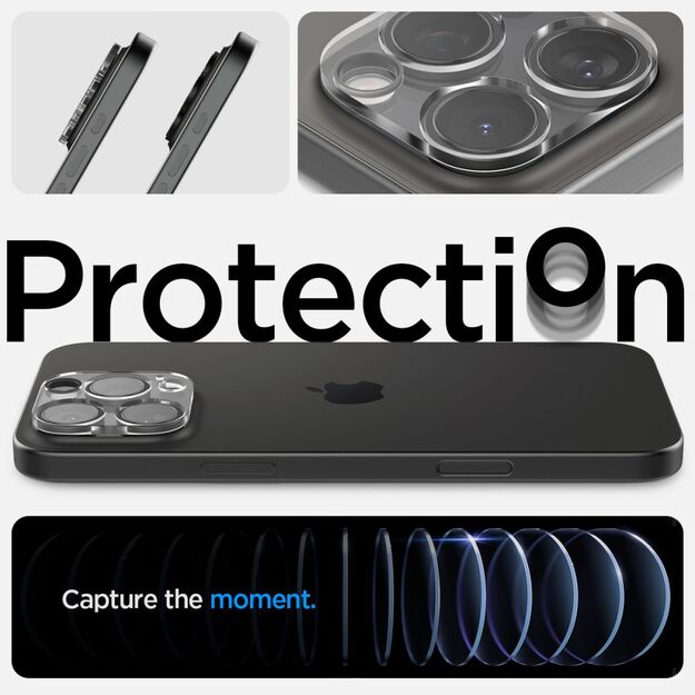 Spigen Optik.tR Camera Protector for iPhone 14 Pro / Pro Max / 15 Pro / Pro Max / 16 Pro / Pro Max - Transparent 2 pcs. 16