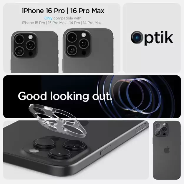 Spigen Optik.tR Camera Protector for iPhone 14 Pro / Pro Max / 15 Pro / Pro Max / 16 Pro / Pro Max - Transparent 2 pcs. 10