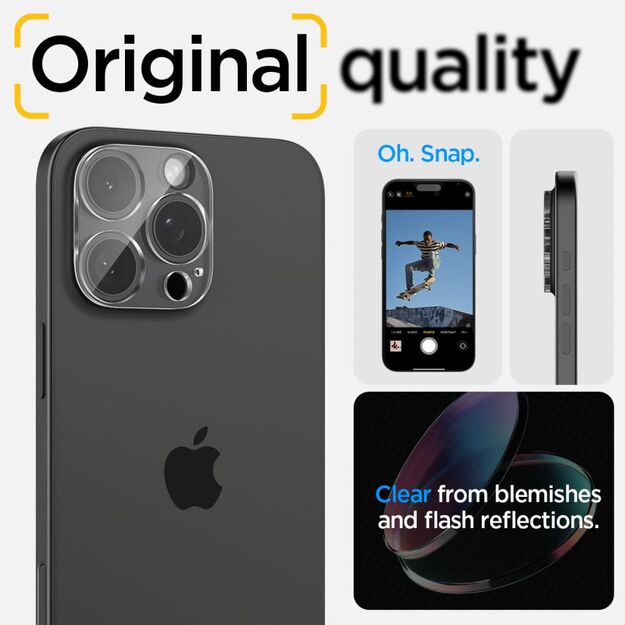 Spigen Optik.tR Camera Protector for iPhone 14 Pro / Pro Max / 15 Pro / Pro Max / 16 Pro / Pro Max - Transparent 2 pcs. 18