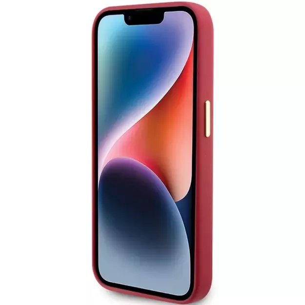 Guess Silicone Script Metal Logo & Frame case for iPhone 15 Pro - red 4