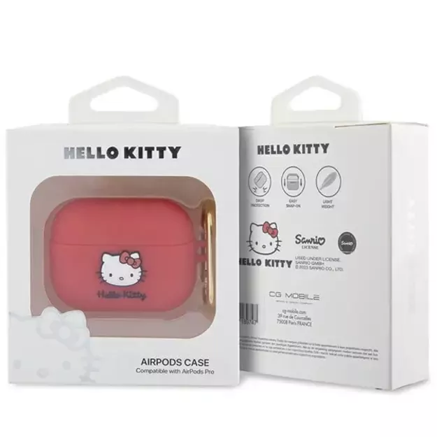 Hello Kitty Silicone 3D Kitty Head case for AirPods Pro - fuchsia 2