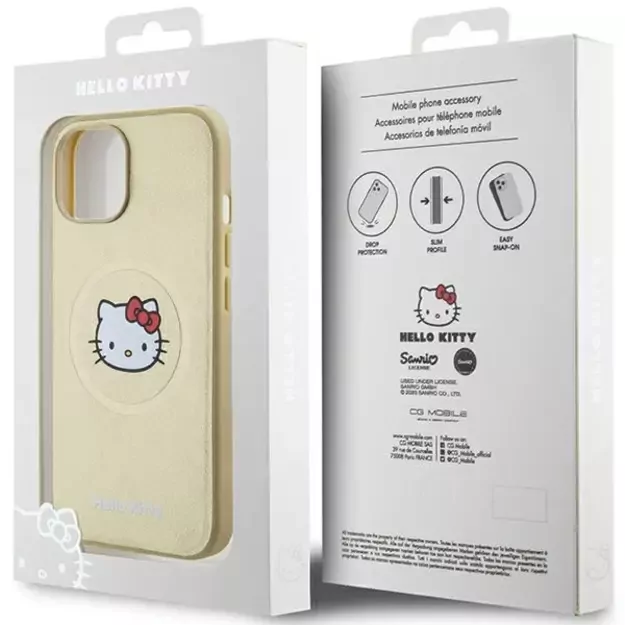 Hello Kitty Leather Kitty Head MagSafe case for iPhone 15 - gold 7
