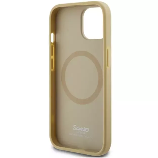 Hello Kitty Leather Kitty Head MagSafe case for iPhone 15 - gold 6