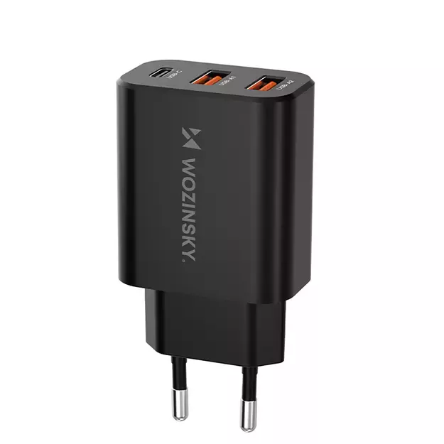 Wozinsky CWCUCB 30W USB-C / 2 x USB-A Wall Charger - Black
