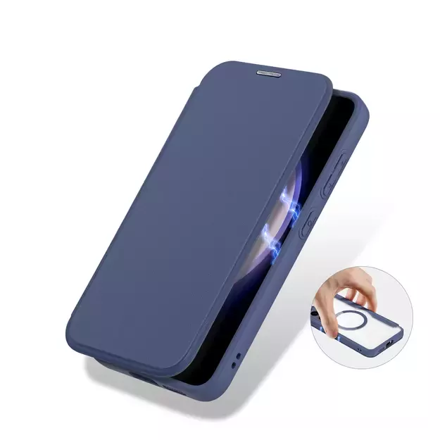 Dux Ducis Skin X Pro case for Samsung S24+ with magnetic ring and flap - blue 19