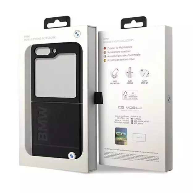 BMW Leather Hot Stamp case for Samsung Galaxy Z Flip 5 - black 14