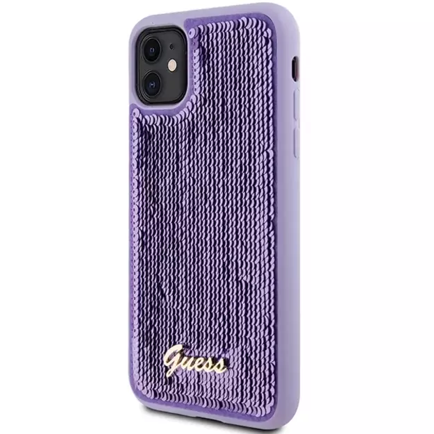 Guess Sequin Script Metal case for iPhone 11 / Xr - purple 1