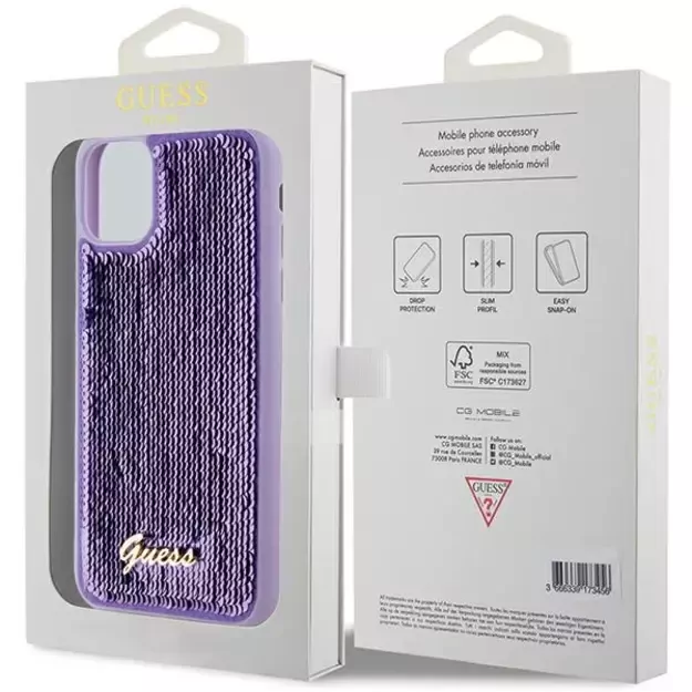 Guess Sequin Script Metal case for iPhone 11 / Xr - purple 7