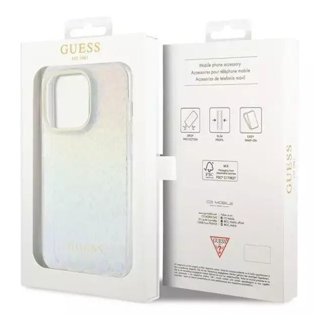 Guess IML Faceted Mirror Disco Iridescent case for iPhone 14 Pro - multicolored 7