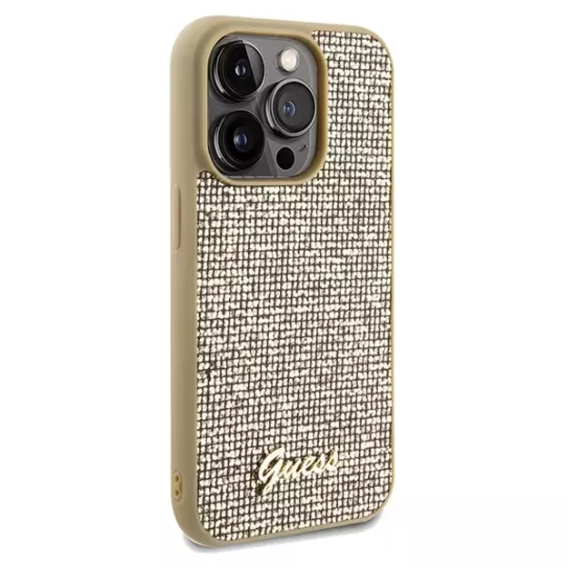 Guess Disco Metal Script case for iPhone 14 Pro Max - gold 3