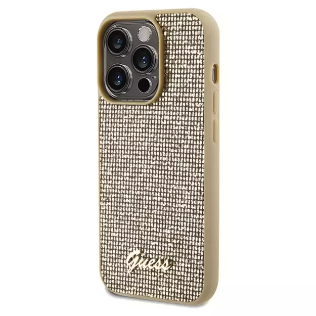 Guess Disco Metal Script case for iPhone 14 Pro Max - gold 1
