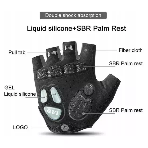 Rockbros S169BGR XL cycling gloves with gel inserts - gray 9