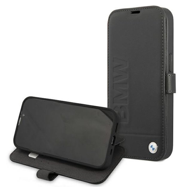 Etui BMW BMFLBKP13SSLLBK iPhone 13 mini 5,4  czarny/black book Signature 11
