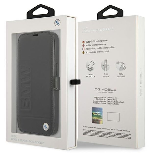 Etui BMW BMFLBKP13SSLLBK iPhone 13 mini 5,4  czarny/black book Signature 12