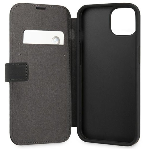 Etui BMW BMFLBKP13SSLLBK iPhone 13 mini 5,4  czarny/black book Signature 10