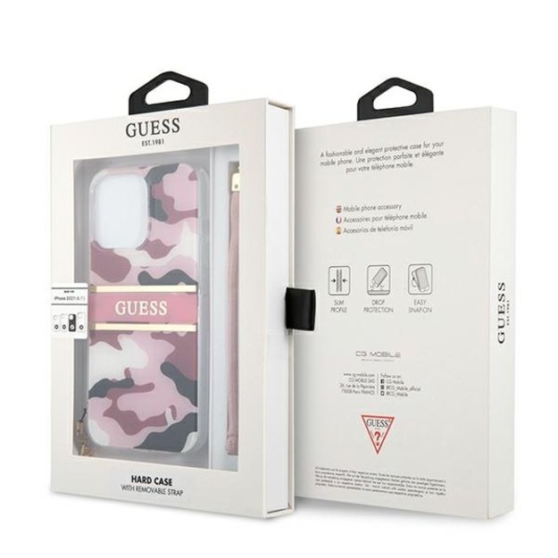 Guess GUHCP13LKCABPI iPhone 13 Pro / 13 6.1&quot  pink/pink hardcase Camo Strap Collection 14