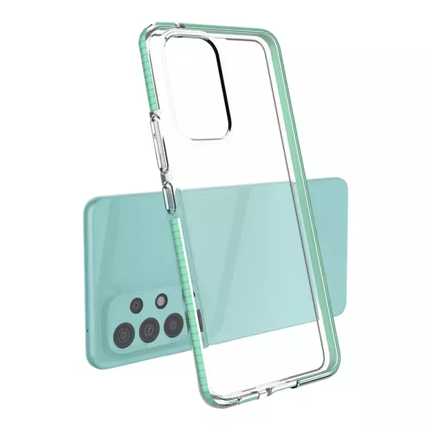 Spring Case cover gel TPU cover with colored frame for Samsung Galaxy A73 light pink 2