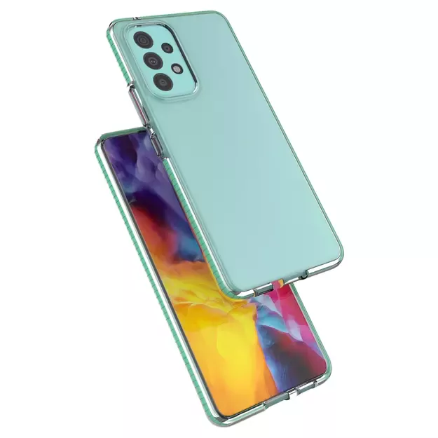 Spring Case cover gel TPU cover with colored frame for Samsung Galaxy A73 light pink 3