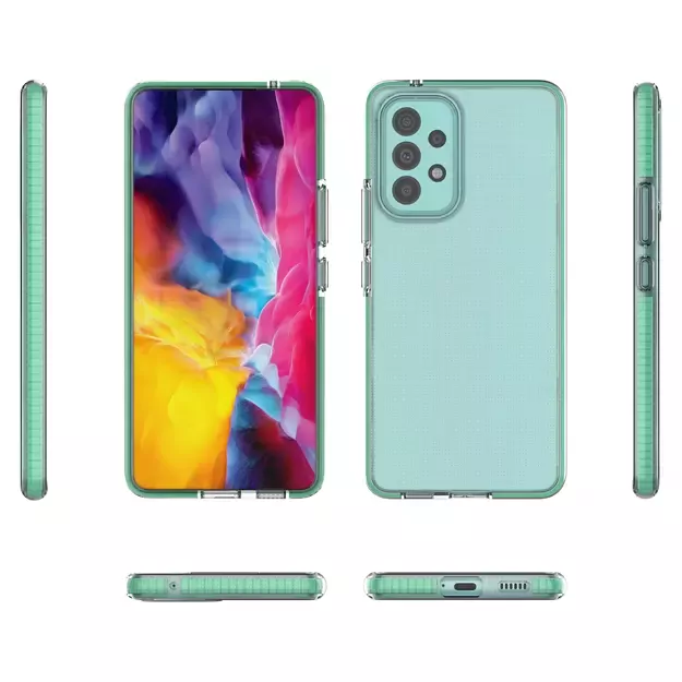 Spring Case cover gel TPU cover with colored frame for Samsung Galaxy A73 light pink 1