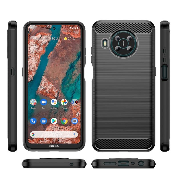 Carbon Case Flexible cover for Nokia X100 black 7