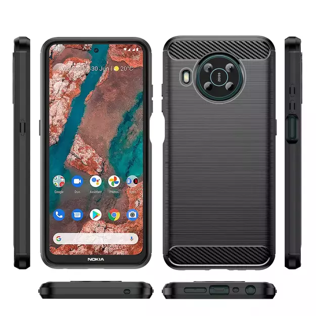 Carbon Case Flexible cover for Nokia X100 black 14