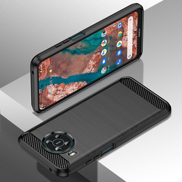 Carbon Case Flexible cover for Nokia X100 black 5